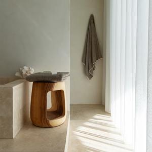 Taburete Escultural Moderno de Madera Maciza con Asiento de Madera Contemporáneo para Sala de Estar, Cafetería y Mobiliario de Hostelería - Product Image 2