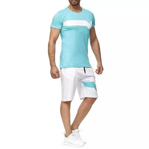 T-shirt à manches courtes streetwear personnalisé de haute qualité, imprimé géométrique blanc, séchage rapide, tricoté, ensemble décontracté, coupe régulière, vêtements de jogging - Product Image 3