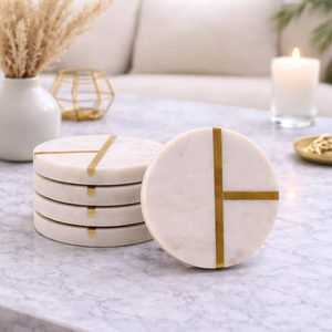 Modern <b>Marble</b> <b>Coasters</b> Flower Design new Crafts Gray <b>Marble</b> Design <b>Marble</b> <b>Coaster</b> - Product Image 4