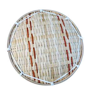 Ensemble de plateaux de service en bambou, 4 pièces, finition naturelle faite à la main, motif rayé, forme ovale, rectangulaire, ronde, en forme de larme - Product Image 6