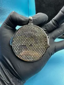 Colgante de Plata de Ley para Mujer con Moissanita Real de Corte Redondo de 4 Quilates, Personalizado, Chapado en Oro - Product Image 4