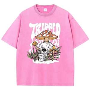 Camiseta de Hombre Oversize 100% Algodón Estampada, Tejido Grueso, Diseño de Logotipo Personalizado, Manga Corta, Estilo Urbano, Corte Holgado, Camiseta Premium - Product Image 3