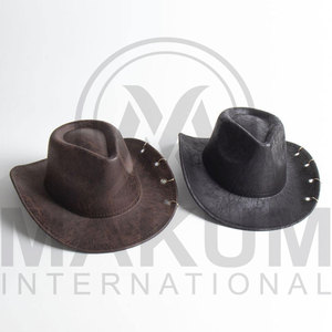 Sombreros de Vaquero al por Mayor de Cuero Genuino de Alta Calidad con Banda de Cordón Redonda, Estilo Clásico, Ala Ancha, Unisex, para Deportes de Verano - Product Image 2