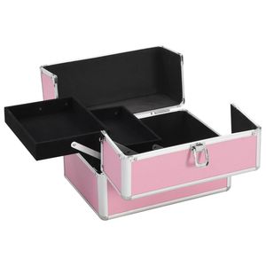 Estuche de Maquillaje de Aluminio Rosa de 8.7"x11.8"x8.3", Elegantes Bolsas y Estuches Cosméticos - Product Image 2