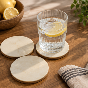 Posavasos de madera redondos hechos a mano de latón AK, Juego de 4 posavasos atractivos de diseño moderno para utensilios de cocina/adornos de vajilla - Product Image 4