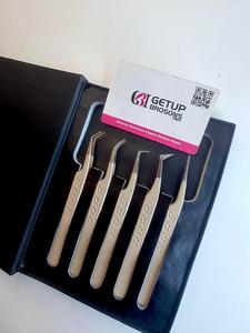GETUP BROSONS IMPEX Precision Stainless Steel Anti-Static 10mm Eyelash Tweezers Set with Logo <b>Box</b> Packaging 90/Dolphin/<b>Boot</b> - Product Image 4