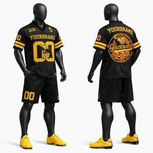 Ensemble de maillot et short de football américain de qualité supérieure, uniforme sportif respirant, vêtements d'équipe personnalisés pour les entraînements et les matchs - Product Image 4