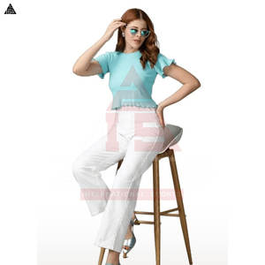 Top Corto para Mujer, Venta Caliente de Fábrica, Precio Bajo, Servicio OEM, Logotipo Personalizado, 100% Algodón, Top Corto en Blanco para Mujer - Product Image 4