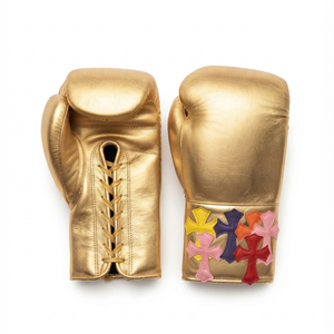 Guantes de Boxeo Profesionales Personalizados al por Mayor, Hechos a Mano con Cuero Vacuno de Primera Calidad, Cruz Cristiana Elegante - Product Image 4
