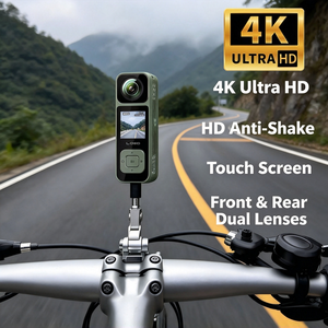 กล้องแอคชั่นพกพา IFA03 Q2 รุ่น 4K เลนส์คู่ 130 °   การบันทึกภาพมุมกว้างแบบ MP4 พร้อมระบบมองเห็นในเวลากลางคืนอัตโนมัติ - Product Image 2