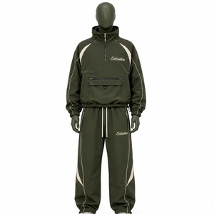 OEM <b>Mens</b> <b>Jacket</b> Track Pants Set with Lightweight Woven Fabric for Athletic Brands Custom Logo Bulk Bulk - Product Image 3