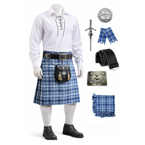 Tenue de mariage traditionnelle Obexa pour homme en coton, ensemble 11 pièces motif Thistle, modèle OBK-300443 - Product Image 1