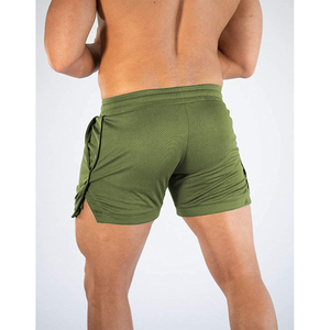 Shorts de sport personnalisés pour hommes de haute qualité, en Spandex/Polyester, respirants, séchage rapide, longueur genou, taille à cordon de serrage - Product Image 3