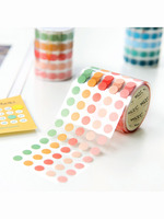 Rouleau d'autocollants ronds autocollants colorés 5cm X 3m pour agenda, carnet décoratif, scrapbooking, bricolage