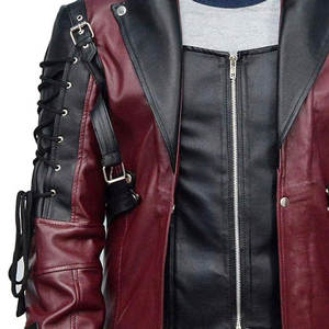 Chaqueta de Cuero Estilo Steampunk de Dos Tonos, Chaqueta Gótica con Cierre de Cremallera, Cuero Sintético con Bolsillos Interiores, Hecha a Mano Personalizada - Product Image 6