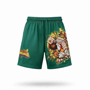 Shorts pour hommes à taille élastique, style streetwear, imprimés par sublimation, 100% coton, séchage rapide, écologiques, dernier design - Product Image 2