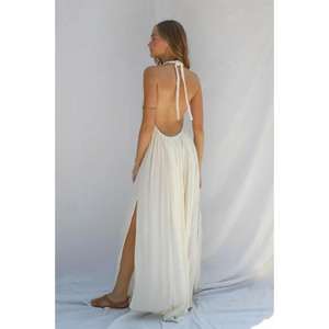 Vestido Maxi de Algodón Blanco Premium para Mujer, Estilo Boho, Sin Mangas, Transpirable, Ecológico, Teñido Natural, Elegante, Venta al Por Mayor - Product Image 5