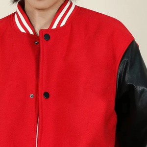 OEM Custom Women Cropped Varsity Jacket Chenille Embroidery <b>Wool</b> and Leather Letterman Bomber Jacket Streetwear Baseball Coat - Product Image 5