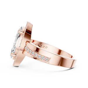 Anillo de compromiso de banda trenzada de oro macizo de 14 quilates ZAYA para ella con diamante de laboratorio - Product Image 2