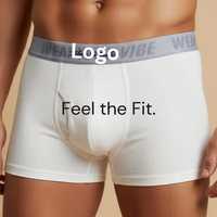 Boxers pour hommes en coton respirant, tricotés côtelés doux, sans coutures, style short, avec logo personnalisé et ceinture élastique