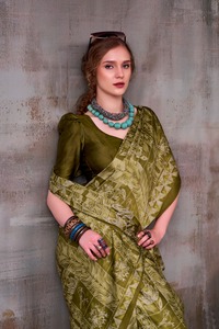 Indian Traditional Casual Satin <b>Silk</b> Saree in Printed for Daily Wear and Festive Function for Women Comfortable Fancy Outfit - Product Image 5