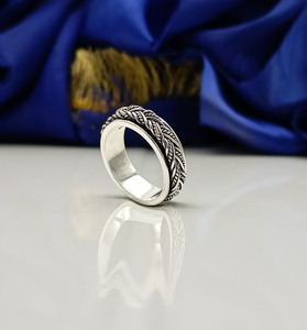 Wire Wrapped <b>Spinner</b> <b>Ring</b> 925 Sterling <b>Silver</b> Meditation Band Stress Relief <b>Ring</b> <b>Silver</b> Jewelry For Boys & For Girls - Product Image 3