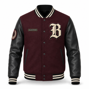 Chaqueta Varsity de Invierno para Hombre, Estilo Urbano, 440 Gramos, Lana, Bordado Chenille, Parches, Chaqueta Letterman - Product Image 6