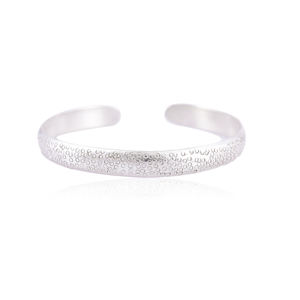 <b>Silver</b> Mountain Minimalist Vintage Textured Dot Open <b>Cuff</b> Sterling <b>Silver</b> <b>Bracelet</b> Matte Finish Smooth Rounded Inner Edges for - Product Image 5