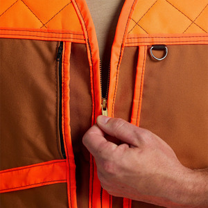 Gilet de pêche imperméable pour homme, couleur orange, avec impression personnalisée, fermeture éclair, doublure respirante et plusieurs poches, OEM - Product Image 5