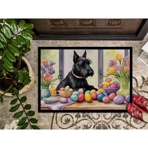 Scottish Terrier Easter Decor Paillasson Antidérapant Intérieur Extérieur Lavable Low Pile Tapis 18H X 27W Tapis de porte d'entrée - Product Image 3