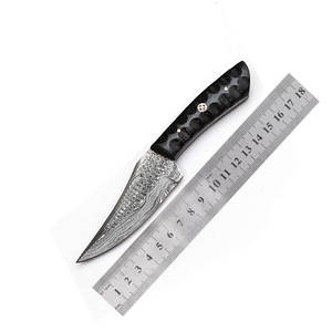 Cuchillo de Caza de Acero Damasco con Patrón, Mango de Agarre Cómodo, para Exploración al Aire Libre, Acero Resistente, OEM, Alta Calidad Industrial - Product Image 1