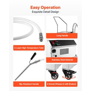 Système de filtration d'huile pour friteuse commerciale 55L/14,5Gal, chariot filtrant mobile 250W en acier inoxydable - Product Image 5