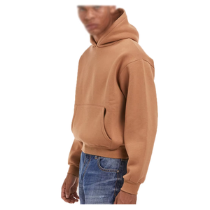 Sweat-shirt à capuche surdimensionné pour homme, couleur unie, en molleton de coton, coupe décontractée, pour l'automne - Product Image 3