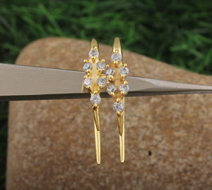 Luxury 18K Rose <b>Gold</b> Plated <b>Earrings</b> AAA Cubic Zirconia Stone 925 Silver Drop <b>Earrings</b> Water Drop Shape Bezel <b>Set</b> High Quality - Product Image 4