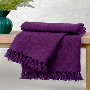 Plain Solid Cotton <b>Throw</b> Blanket Soft Lightweight Breathable Handmade <b>Sofa</b> <b>Cover</b> Bed <b>Throw</b> Natural Cotton Home Decor Use - Product Image 5