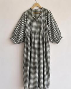 Robe longue décontractée respirante 100 % coton pour le quotidien au printemps, robe midi imprimée florale pour l'été, robe longue bohème imprimée florale - Product Image 2