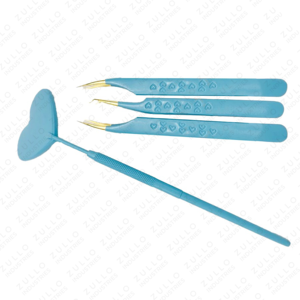 Wholesale Premium Stainless Steel Eyelash Tweezers Heart Print with Mirror Pointed Tip <b>Tools</b> for Lash Extensions - Product Image 4