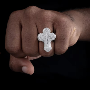 Bague de fiançailles de luxe unisexe en argent 18 carats avec diamant de laboratoire certifié IGI, personnalisable, style hip-hop bling, mode streetwear - Product Image 2