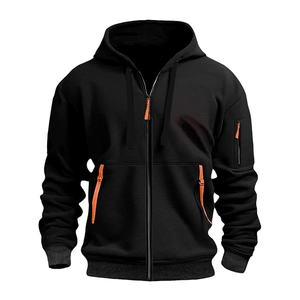 Sudaderas con capucha de algodón grueso al por mayor, con cremallera completa, logotipo personalizado impreso o bordado, unisex, corte regular, sudadera con cremallera para invierno - Product Image 1