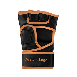 Gants de MMA personnalisés de haute qualité avec logo, 8 oz, demi-doigts, en cuir PU, écologiques, antidérapants, respirants, fermeture auto-agrippante, pour entraînement et combat - Product Image 3