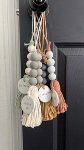 Colorful Glass Bead Hanging Garland for Boho Home Decor Handmade Wooden Bead Garland Hanging Wall Decoration - Product Image 3