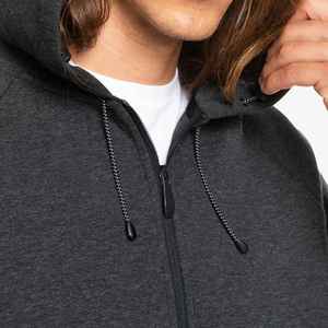Sudadera con capucha y media cremallera para hombre, gris oscuro, corte regular, algodón French Terry, informal, con bolsillo frontal, para otoño - Product Image 6