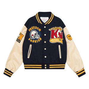 2025 personnalisé PU cuir manches Letterman hommes université veste décontracté hiver Style brodé Patchwork motif fabricant direct - Product Image 3