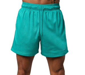Mens Gym Mesh Shorts With Pockets Custom Logo Polyester Breathable Double Layer Workout <b>Weight</b> <b>Lifting</b> Gym Mesh Shorts - Product Image 2