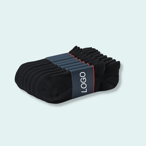 JZVINA Solid Color Cotton Premium Men's Comfort Ankle <b>Socks</b> Custom Logo Breathable Terry Cushion Sole <b>Moisture</b> Wicking Label - Product Image 1