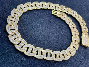 925 Silver Moissanite Cuban Link Chain GRA Certified Custom Hip Hop Fashion Jewelry <b>Statement</b> <b>Necklace</b> - Product Image 2