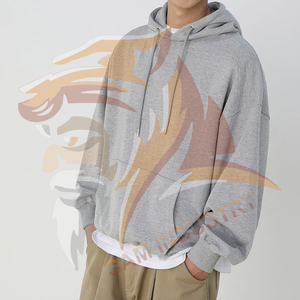 High Quality Cotton <b>Fleece</b> Oversized Hoodies Men <b>Thick</b> <b>Fleece</b> Drop Shoulder Customizable Hoodies For Sale - Product Image 4