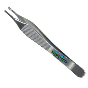 Pinza Quirúrgica Adson Brown Recta con Apoyo para el Pulgar, de Acero Inoxidable Reutilizable para Apósitos - Product Image 3