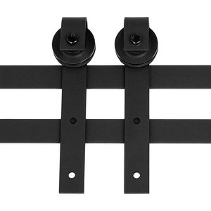 CRAZY ELF 6.6FT Heavy Duty Robusto Puerta corrediza de Granero Hardware Incluye guía de piso ajustable Montaje en pared Rodillo Tirador Puerta - Product Image 2