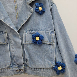 Women's Clothing Style New Fashion Custom Fashion Ladies Denim Jacket Women Vintage Denim Trucker Jacket Denim - Product Image 6